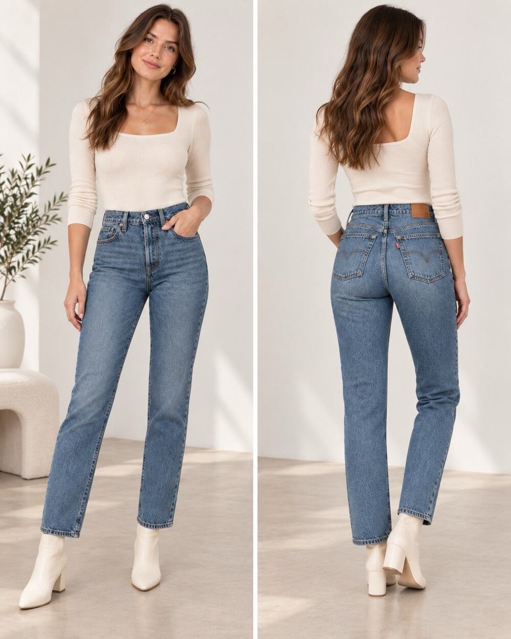Levi's Women's Wedgie Straight Leg Medium Wash Regular Fit Size 27